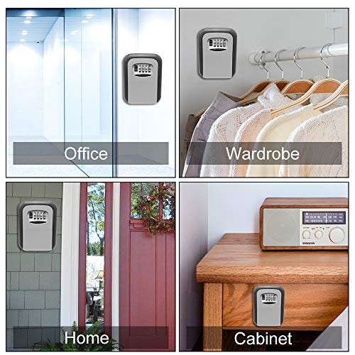 Caixa de Bloqueio de Combinação de 4 Dígitos, Caixa de Bloqueio de Fixação Na Parede Chave