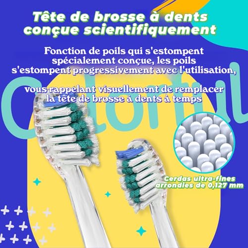 Elektrische Zahnbürste für Kinder, 3-12 Jahre, 2 Minuten Timer für gute Gewohnheiten, 4 weiche Ersatzköpfe, AAA-Batterie enthalten, farbige LED für Spaß beim Zähneputzen (Grün) – Bild 3