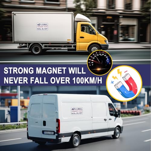 Image of 3 Pack Mail Magnetic Signs for Rural Carrier Car, Rural Route Magnet for Carrier Vehicle, Reflective Mail Delivery Driver Car Magnet Service Frequent Stops, Heavy Duty Waterproof (White-Mail-3 Pack)