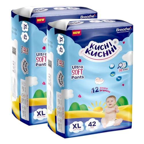 Image of Premium super soft baby diaper with a 3D bubble top and super absorbent core | Added active leak barriers and wetness indicators - XL Size, 84 Count