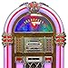 Arkrocket Full Size Jukebox Vinyl Record Player Bluetooth USB SD CD Player Radio Retro Turntable Classic Jukebox (Taurus II - Oak)