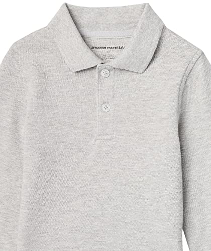 Image of Amazon Essentials Boys and Toddlers' Long-Sleeve Pique Polo Shirts for School Uniform, Multipacks