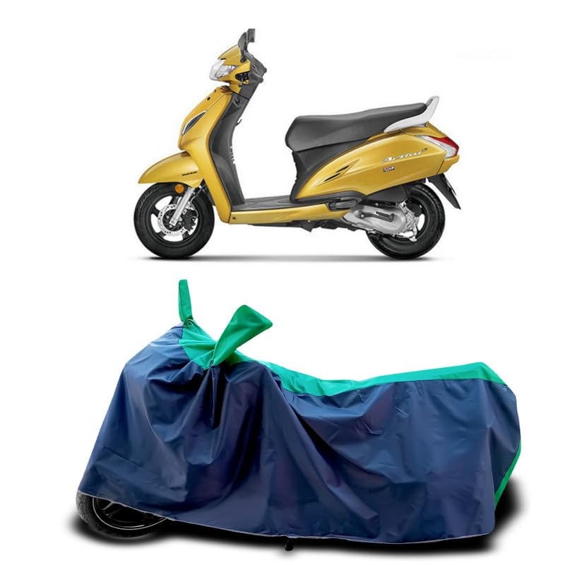 Image of DUFFEL-Two Wheeler Bike Body Cover Compatible for Activa 6g Heat Protectio /UV-Rays /Birds Dropping /DustProof /Waterproof Indoor Outdoor and Parking Full Body Protection All Variants [Green Patta]