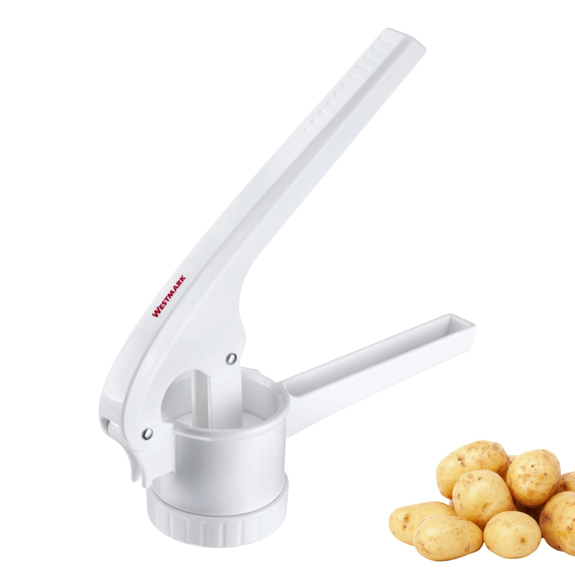 Westmark Spätzle- und Kartoffelpresse 1 Stk. – Vielseitige Teigpresse für Spätzle, Kartoffelpüree und Spaghetti-Eis – Weiß, 41 cm, Kunststoff