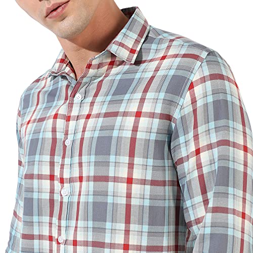 Image of Campus Sutra Men's Button Up Shirt for Casual Wear | Regular Fit | Poly Lycra Shirt Crafted with Short Sleeve & Enhanced Stretch Comfort Fit for Everyday Wear
