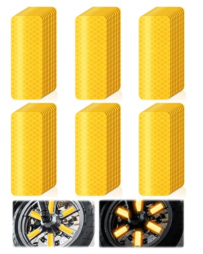 Image of 60Pcs Reflective Stickers, Warning Safety Reflective Sticker, Bike Stickers, Mailbox Reflectors, Reflective Stickers for Clothing, Reflective Helmet Stickers