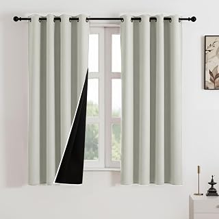 HOMEMONDE Solid Window Curtains 5 Feet Pack of 2 - Thermal Insulation 100% Complete Blackout Curtain, Black Backing & Fade Price In India