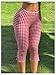 Milumia Women's Plaid Print Capri Leggings Low Waisted Split Hem Cropped Pants Red and White Large