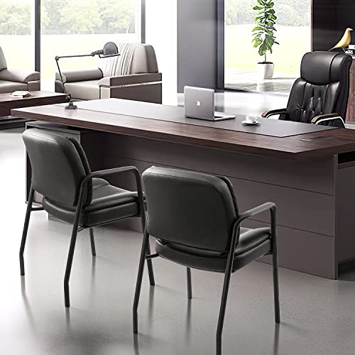 Jummico Office Guest Chair Reception Chair For Office Reception Lobby Pu Leather Waiting Room Chair With Armrests Executive Office Chair Upholstered Set Of 2, Black #TOP1