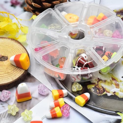 Image of 8 Grids Clear Plastic Bead Storage Containers Nail Box Storage Case Container, Floral Pattern Flip Top Jewelry Boxes Organizers for Jewelry Making and Crafts，Beads Rings Earrings (1)