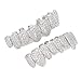 Grill Zähne, Hip Hop Teeth Grills Fake Punk Hip Hop Zähne Mund Oben Unten Diamond Strass Zähne Halloween Musikfestival Party Rapper Kostüm Zubehör Dekoration Ornament (Silber)