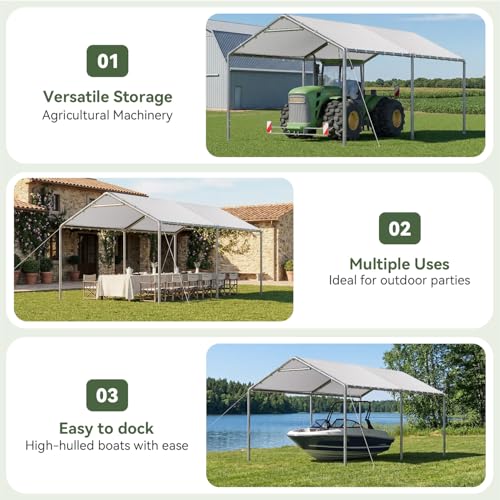 Aoxun 10x20 Heavy Duty Carport