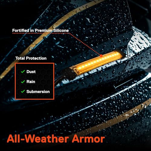 Image of TRUE MODS 2pc 5 inch LED Motorcycle Front Fork Switchback Cold White DRL Running & Amber Turn Signal Light Strip Kit [Waterproof] [Blinker] Flexible Self Adhesive Universal Surface Mount for UTV ATV Bike