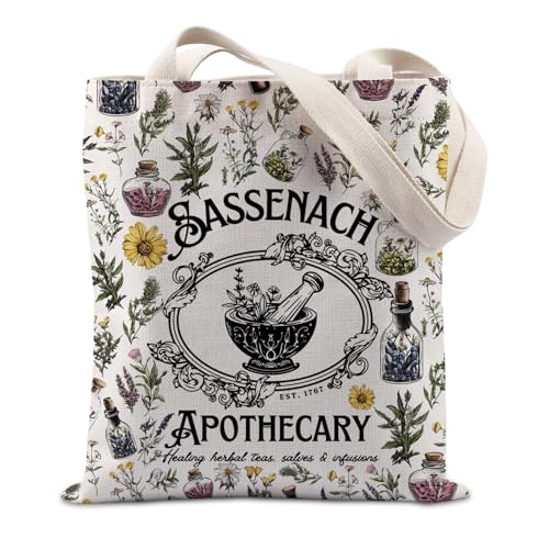 JTOUK Sassenach - Borsa tote da farmacia scozzese medievale storico romanzo libro libro regalo, Sassenach Apothecary Tote Eu