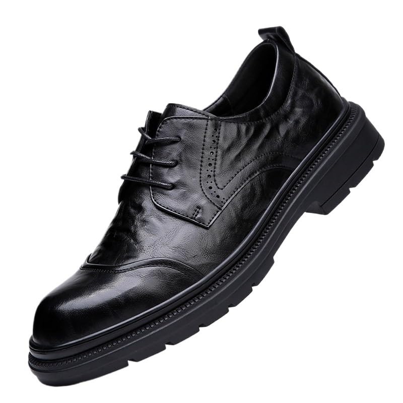 Men's Classic Oxford Dress Shoes Fashion Lace-Up Low Business Casual Formal Breathable Leather Derby