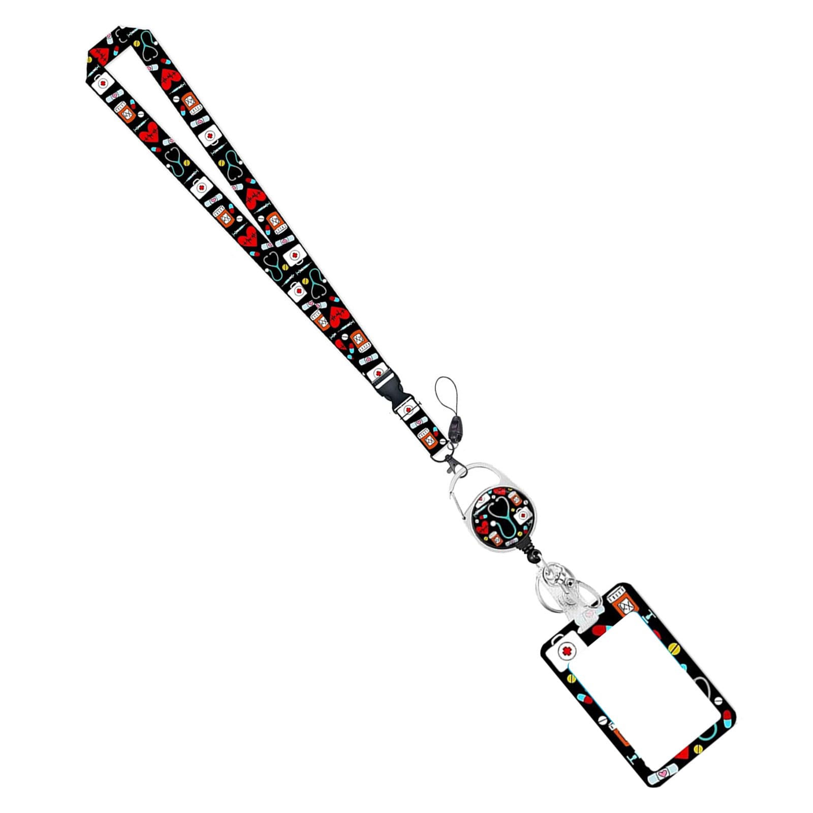 Montesy Retractable Badge Holder Card Holder and Lanyard Set Identity Card Badge Holder with for Nurse Doctor Teacher