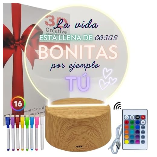 Lampara mesita Noche Led Personalizable 16 Colores, Regalos Originales Para Mujer, Regalo Amiga cumpleaños especial, Regalo Cumpleaños Original, Regalos Para Madre, Lámparas originales, Luz Roja Bebe