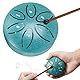 Realtopdo Tongue Drum Steel Tongue Drum 3 Zoll Stahlzungen 6 Töne Zungentrommel Pan Drum Percussion Steel Instrument Handpan Steel mit Schlägeln Meditation Yoga Klangheilung (Gruen)