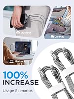 Aioneus USB C Kabel 100W [2Stück 2M+2M] USB C auf USB C Kabel PD Schnellladekabel USB C Nylon Ladekabel USB C für iPhone 17 16 15 Pro Max Samsung Galaxy S25 S24 Ultra Pixel 10 iPad Pro MacBook Air – Ansicht 8