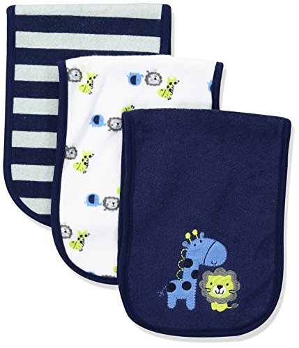 Image of Gerber Unisex-Baby 3-Pack Terry Burp Cloth, Safari, 18" x 6.25"
