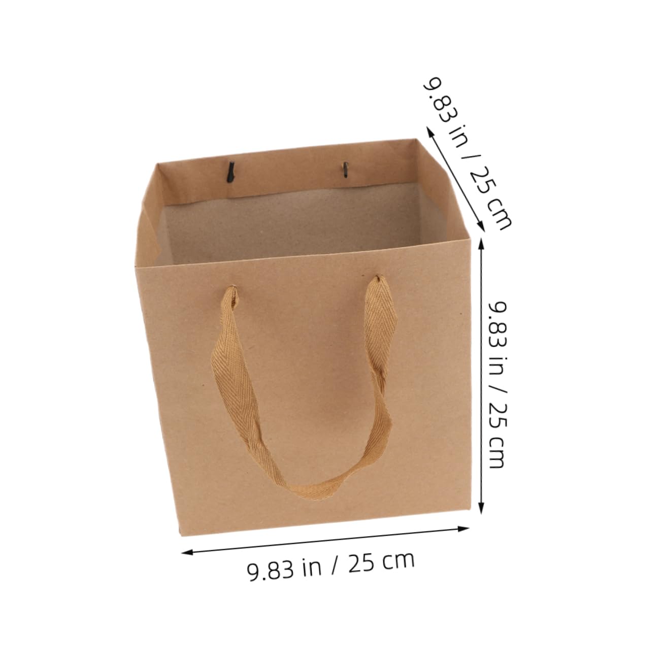 DIKACA 10 Piezas Bolsas Kraft Cuadradas con Asas de Resistentes para Flores Regalos y Repostería Diseño Elegante para y Tiendas de Regalos