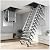 Attic Ladder with 660 lb Capacity - Ceiling-Mounted Retractable Folding Stairs with Handrail, 12 Steps, Fits 8.8-9.8 ft Ceilings (31.5x39.4 inch Opening)