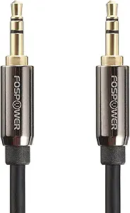 FosPower Audio Cable (15 FT), Stereo Audio 3.5mm Auxiliary Short Cord Male to Male Aux Cable for Car, Apple iPhone, iPod, iPad, Samsung Galaxy, HTC, LG, Google Pixel, Tablet & More