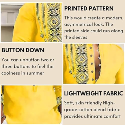 Image of Amazon Brand - INKAST Men's Cotton Blend Mandarin Collar Self One Design Full Sleeve Casual Short Kurta
