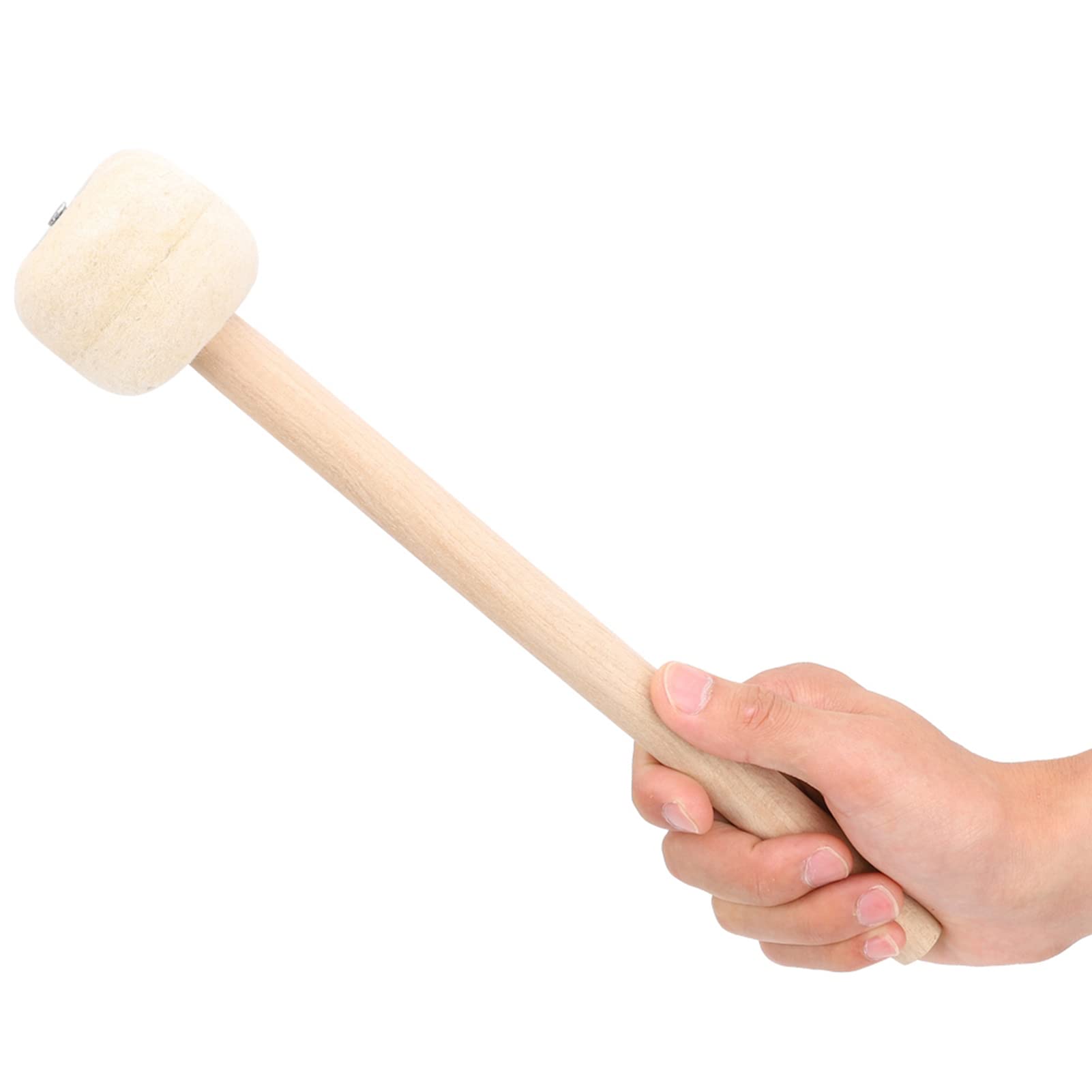 Pałka bębnowa, 2 sztuki, młotek wełniany, z filcu wełnianego, kij basowy, młotek bębnowy, drewniany uchwyt, akcesoria do instrumentów