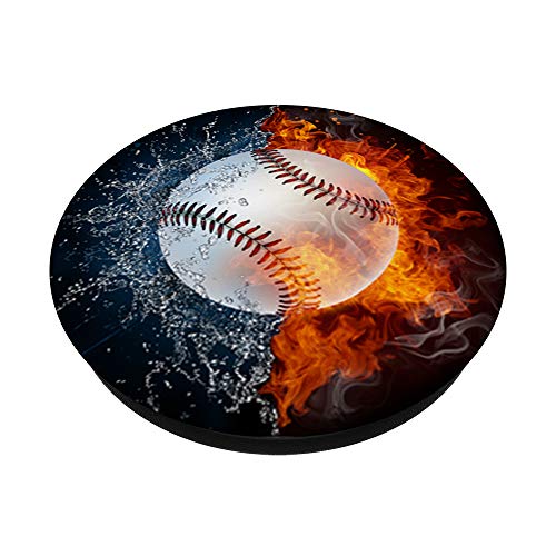 Baseball Fire Water Men Boys Kids Zen Yin Yang Taoism Taoist Popsockets Swappable Popgrip #TOP1