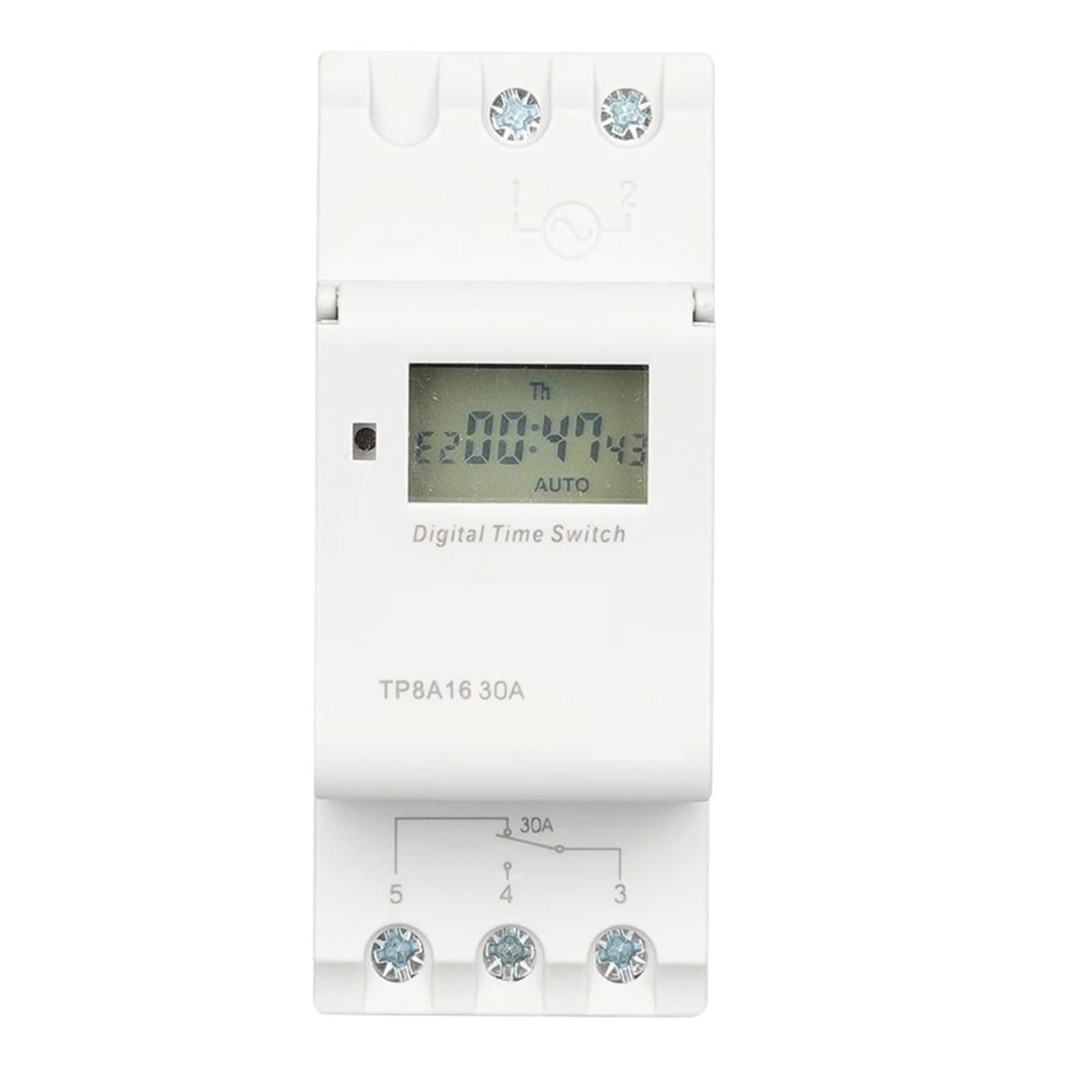 Weekly Programmable Digital Time Switch, Relay Timer Control, TP8A16, AC 220V, 16A, 30A Din Rail, 7 Days(16A)