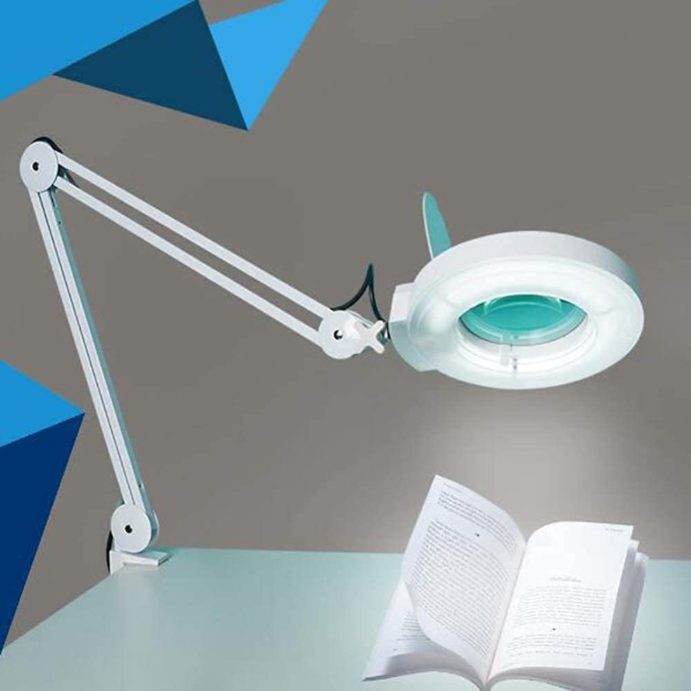 Lupa, Lámpara con Lupa Y Luces Led, Lupa De Mesa con Aumento 8X, Lupa De Lectura.