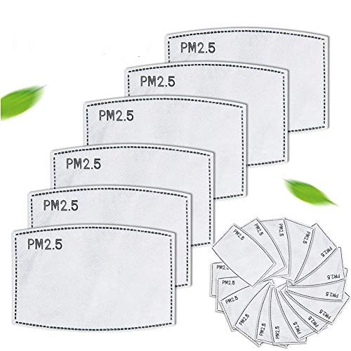 PM2.5 Replaceable Filters, 20 PCS Activated Carbon Protective Mouth Face Cover Insert Replaceable