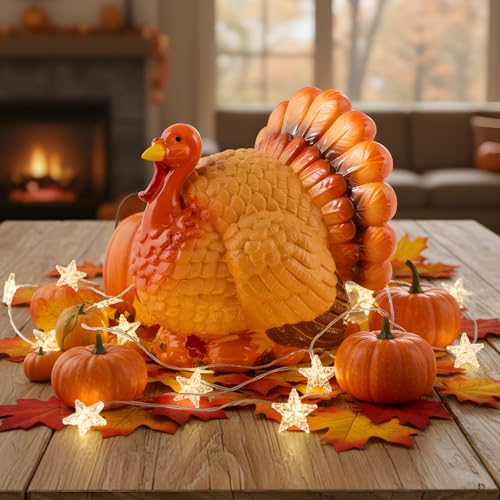 Poorbone Thanksgiving Turkey Resin Decor Thanksgiving Decorations