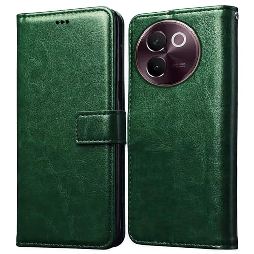 Image of Amazon Brand- Solimo Flip for Vivo V30e 5G (Leather Green)