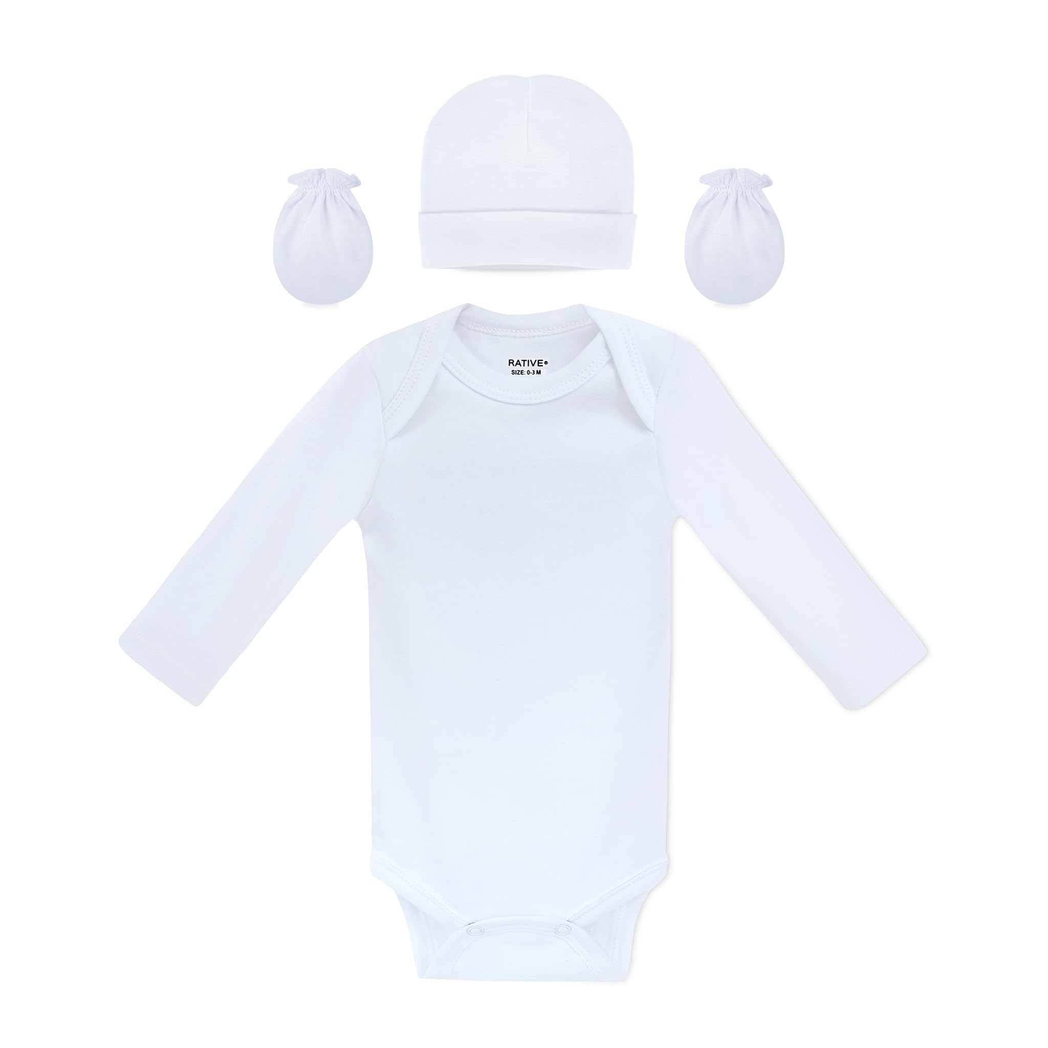 RATIVE Baby Mittens No Scratch Organic Cotton for Newborn 0-6 Months | Baby Essentials Must-Haves for Boys & Girls