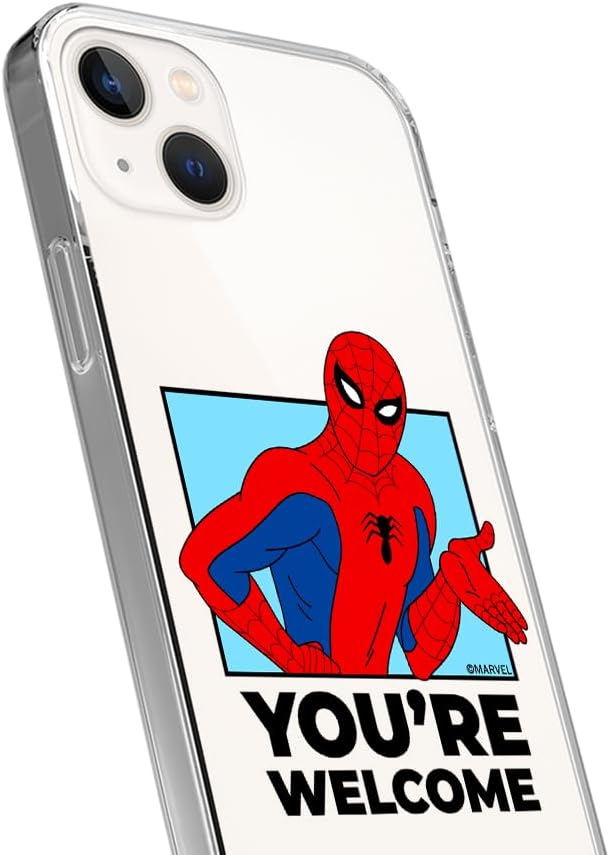 ERT GROUP Mobile Phone case for iPhone 13 Original and Officially Licensed Marvel Pattern Spider Man 030 optimally adapted to The Shape of The Mobile Phone, Partially Transparent