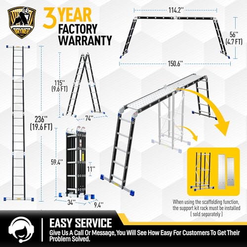Bryner-Folding-Step-Ladder-196ft-7-in-1-Multi-Purpose-Folding-Adjustable-Telescoping-Aluminium-Extension-Ladders-330lbs