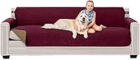 Vista 26 de Sofa Shield - Funda para sofá Loveseat con correa patentada, protector de cojines, funda reversible resistente a manchas y desgarros de perros