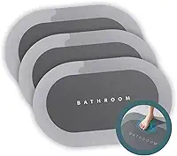 Kit 3 Tapetes Super Absorventes, Antiderrapantes Cinza para Banheiro e Casa – Secagem Rápida, Emborrachado, Durável, Fácil de Limpar, Design Elegante e Alta Aderência - Qualidade Premium LNSTORE