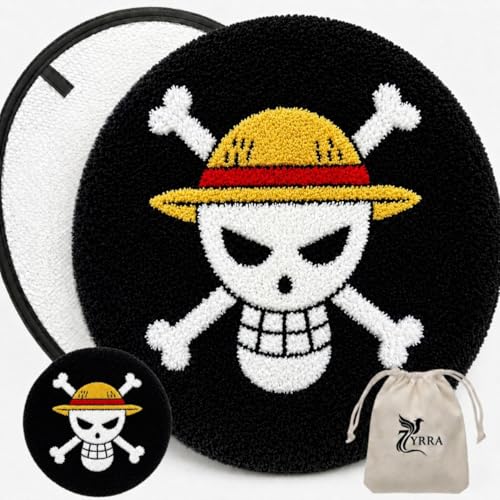 zyrra 1 PC of Skull Rug for Cool Gaming Room Decor - Fluffy 24x24 Anime Figure for Hypebeast Wall Decor - Non Slip & Non Shedding Bedroom Rug - Machine Washable Absorbent Mat for Bathroom Decor