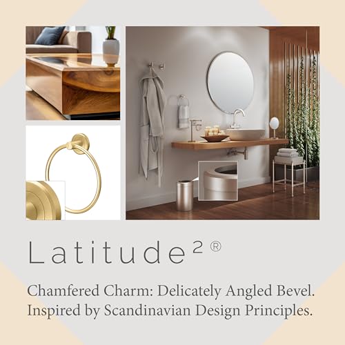 Gatco 4232 Latitude II Towel Ring, | Modern Hand Towel Holder for Bathroom | Stylish Decorative Hardware, Heavy Duty Metal, EZ Ancor Mounting | Brushed Brass by Gatco - Image 6