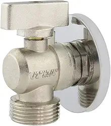 Registro Esfera em Metal 1/4 de Volta, 1/2 x 3/4, Torneira para Máquina de Lavar, Tanque e Jardim, Cromado Premium