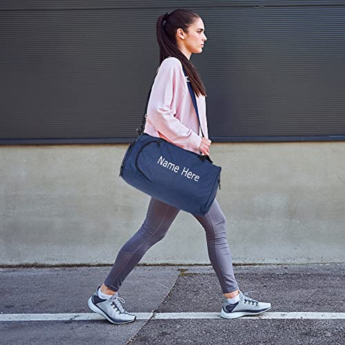 Personalized Duffel Bag, Custom Embroidered Gym Bag, Gym Bag with Shoe Compartment & Wet Dry Pockets, Sports Gym Travel Bag for Women & Men (Blue, L)2