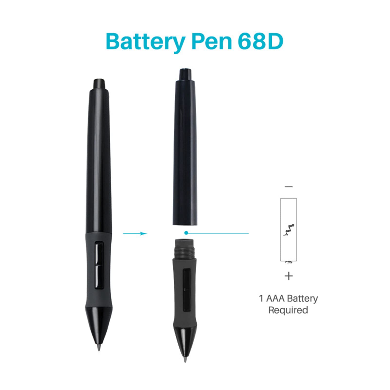 PEN68D Stylus Pen 8192 Niveaus Druk - Voor Huion GT-191, GT-221 PRO, GT-156HD V2