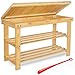 Shoe Rack Storage Bench Bamboo Seat Organizing Shelf Entryway Hallway Organizer Furniture by BAMBUROBA