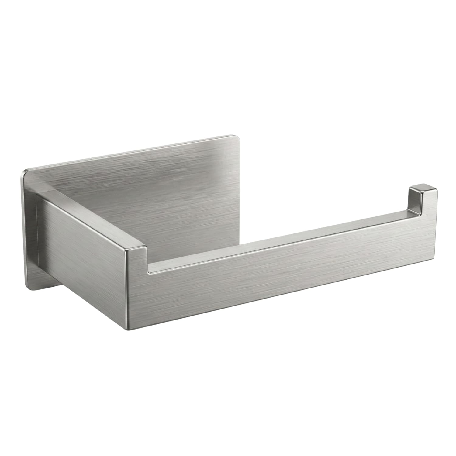 Self Adhesive Toilet Roll Holder Wall Mounted, Rust Resistant 304 Stainless Steel Toilet Paper Holder, Waterproof, Strong Adhesive, No Drill, Stick On Loo Roll Holder - Brushed Silver