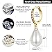 CERSLIMO Gold Pearl Drop Earrings for Women | S925 Sterling Silver Post Simulated Shell Teardrop Pearl Hoop Dangle Earrings, Hypoallergenic Cubic Zirconia Huggies Earrings Bridesmaid Jewelry