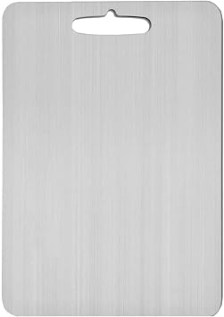 Titanium Cutting Boards for Kitchen, Easy to Clean,Food Grade 304 Stainless Steel,Dishwasher Safe,Double-Sided Metal Cutting Board with Handle,Chopping Boards for Fruit,Bread,Meat,Vegetable