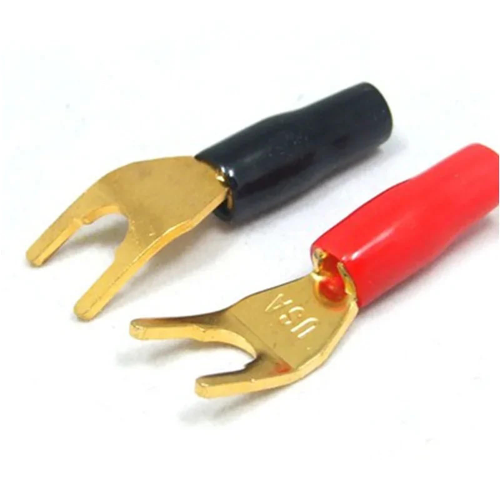 Cosses à sertir isolées, connecteurs de fils, 10 pièces, fiches bananes en U, connecteur type U/Y cuivre plaqué or, pince avec étui poignée plastique pour(Mix)